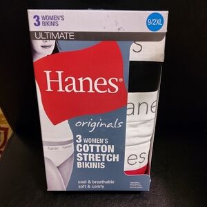 2/$15 NWT  3-Pack Hanes Cotton Stretch Bikinis 9/XXL Firm Price*